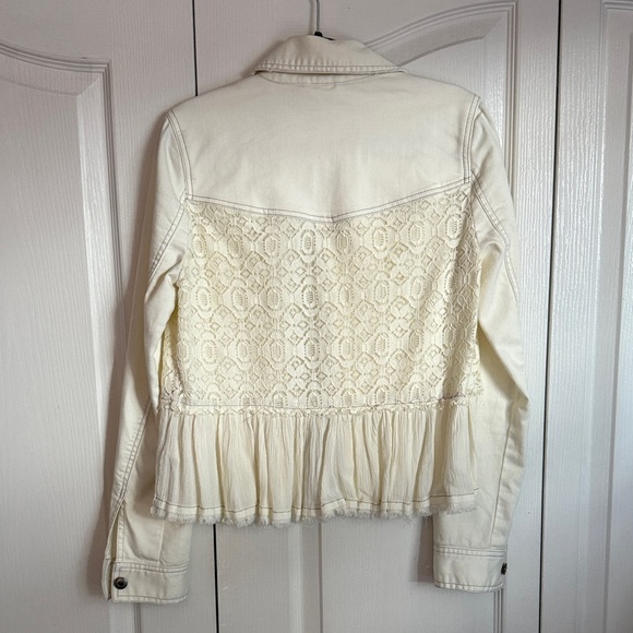 Free People Cream Lace Jean Jacket - Picture 4 of 7